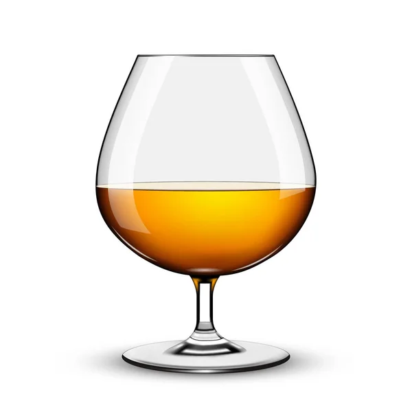 Verre de brandy sur fond blanc — Image vectorielle