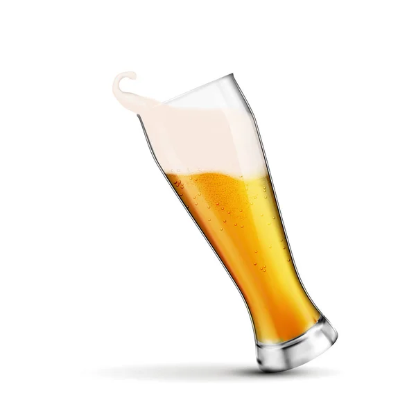 Birra isolata su sfondo bianco — Vettoriale Stock