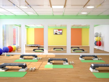 Fitness, spor, eğitim, spor ve yaşam tarzı kavramı. 3D illustrt