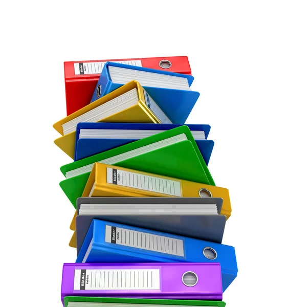 Colorful folders. Colorful ring binders. 3D illustration. — Stock Photo, Image