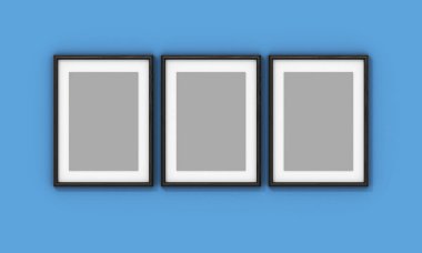 mavi bir arka plan üzerinde boş çerçeve