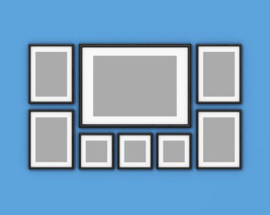 mavi bir arka plan üzerinde boş çerçeve