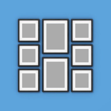 mavi bir arka plan üzerinde boş çerçeve