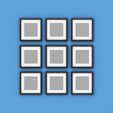 mavi bir arka plan üzerinde boş çerçeve