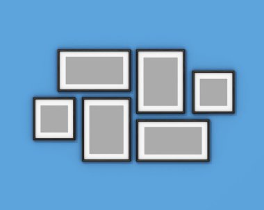 mavi bir arka plan üzerinde boş çerçeve