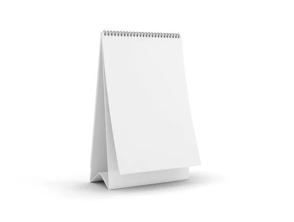 Calendario en espiral de escritorio de papel en blanco con sombras suaves —  Fotos de Stock
