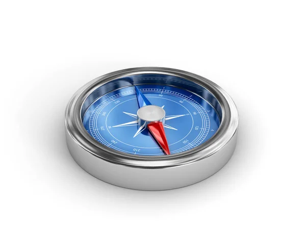 Kompass. 3D-Darstellung. isoliert auf weißem Hintergrund — Stockfoto