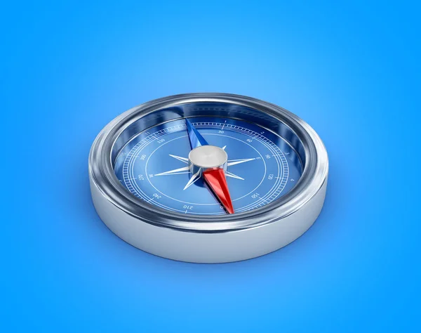 Compass. 3D rendering . isolated on a blue background — Stock Photo, Image