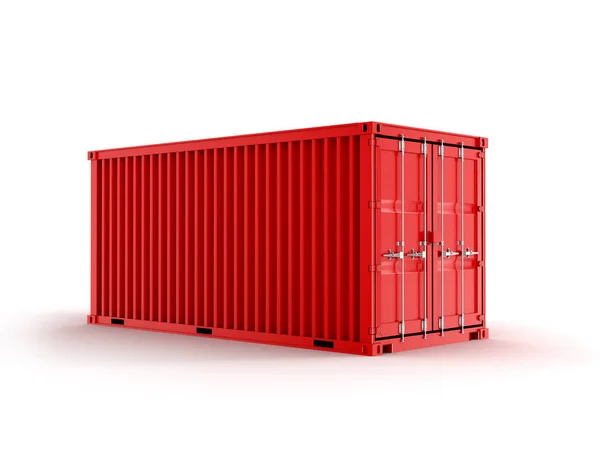 Verschepende container geïsoleerd op een witte achtergrond, 3d illustratie. — Stockfoto