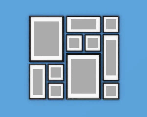 Leerer Rahmen auf blauem Hintergrund — Stockfoto