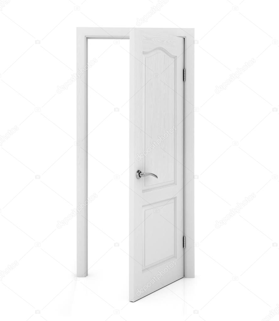 open door isolated on white background