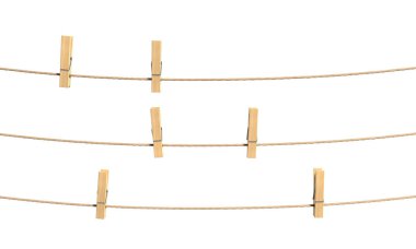 Clothespin halata kümesi. 3D çizim