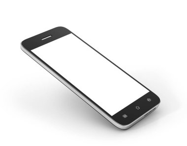 Beyaz arka plan üzerinde modern smartphone. Genel mobil akıllı fon