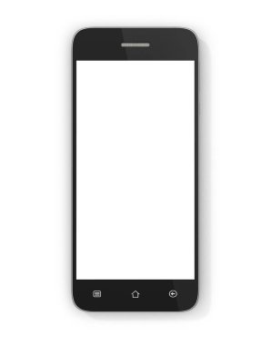Beyaz arka plan üzerinde modern smartphone. Genel mobil akıllı fon