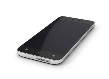 Beyaz arka plan üzerinde modern smartphone. Genel mobil akıllı fon