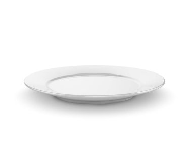 Beyaz arkaplanda boş bir plaka izole edildi