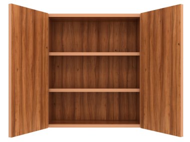 Beyaz arka plan üzerinde izole boş dosya dolabı