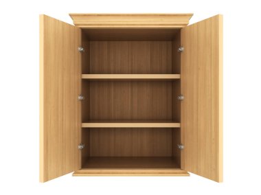 Beyaz arka plan üzerinde izole boş dosya dolabı