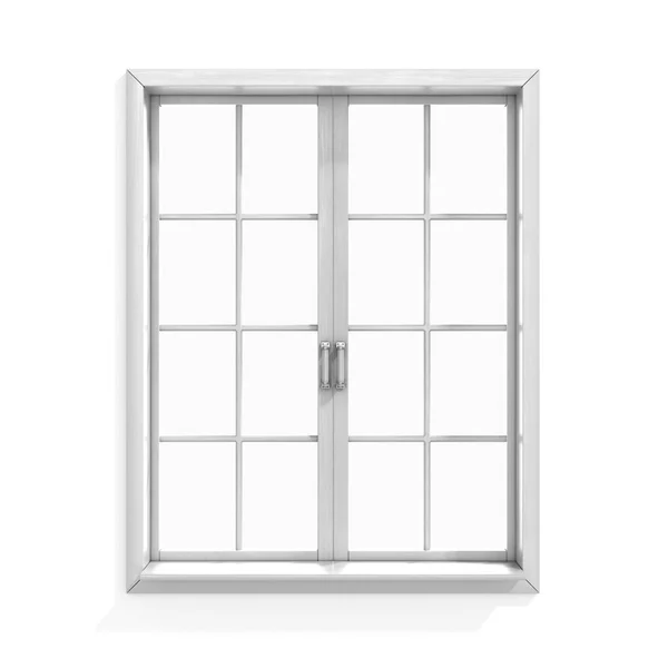 Ventana blanca aislada sobre fondo blanco — Foto de Stock