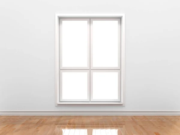 Ventana blanca aislada sobre fondo blanco — Foto de Stock