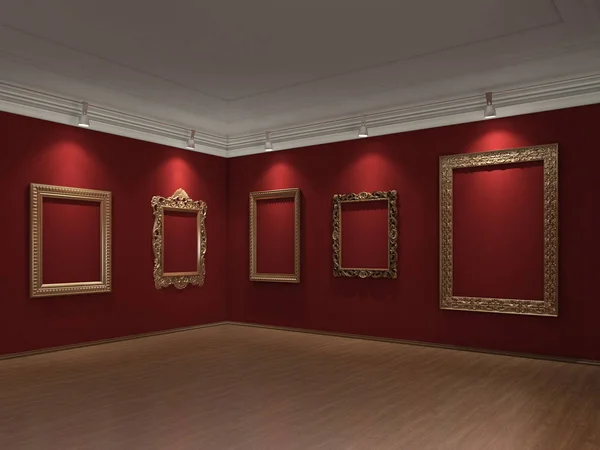 Kunst große Galerie, 3D-Illustration — Stockfoto