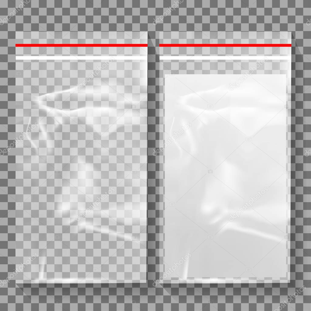Empty Transparent Plastic Pocket Bags