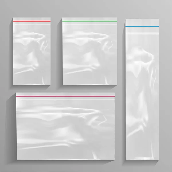 空の透明なプラスチック ポケット Bagse — ストックベクタ
