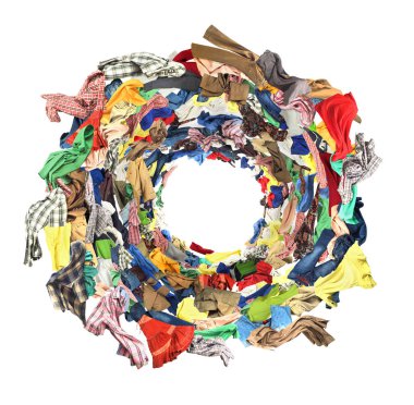 Beyaz arka plan üzerinde izole giysi kasırga için Üstten Görünüm