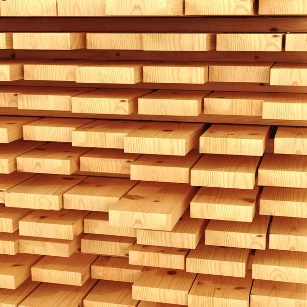 Stapel planken. 3D illustratie — Stockfoto