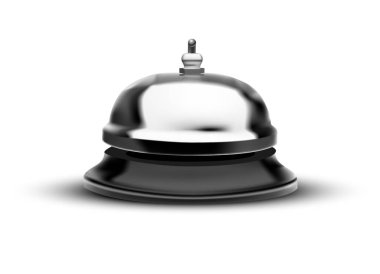 Otel servis zili beyaz arkaplanda izole edildi