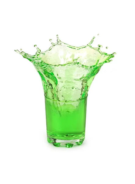 Wasserspritzer in einem Glas auf weißem Hintergrund — Stockfoto