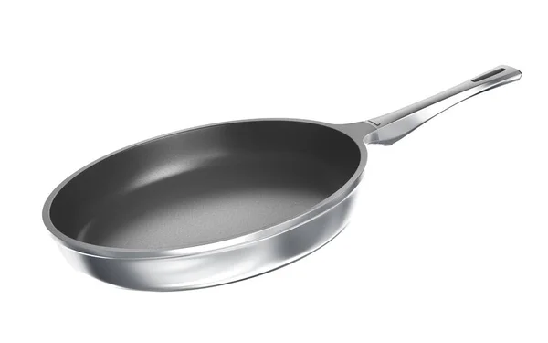 Metal frying pan with ceramic coating. 3d illustration — Stock Photo, Image