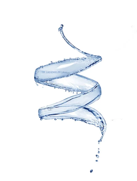 Wasserspritzer in Form einer Spirale isoliert — Stockfoto