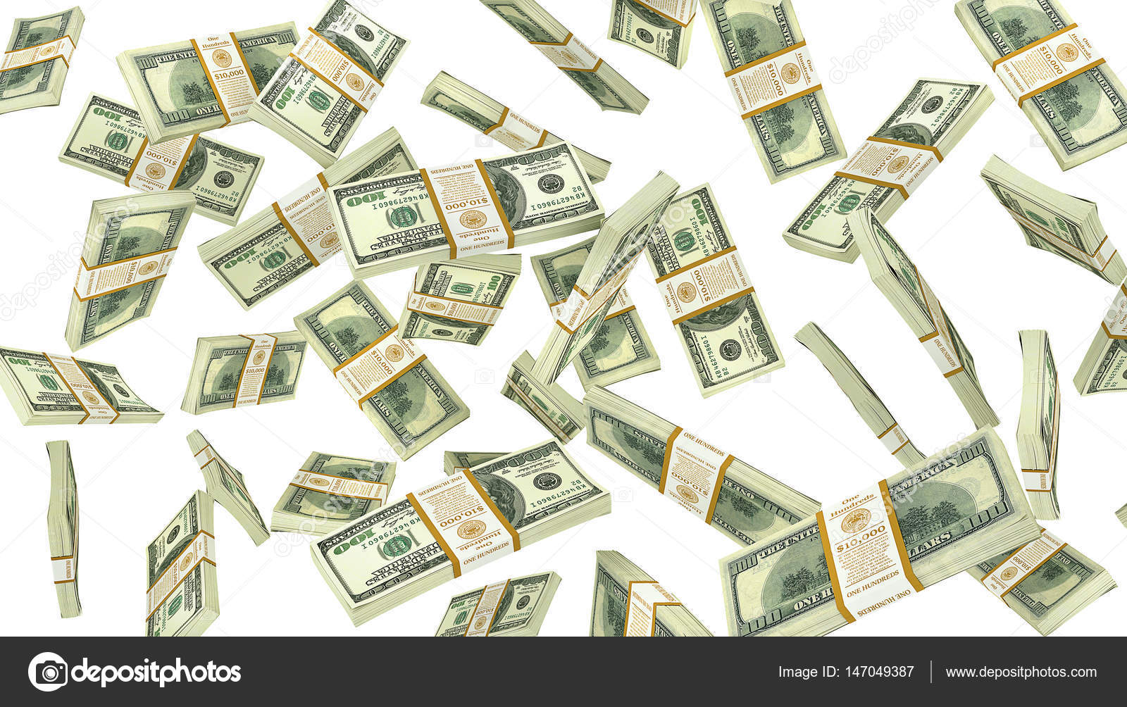 Falling money on a white background. Dollars rain. 3d illustrati Stock  Photo by ©urfingus 147049387
