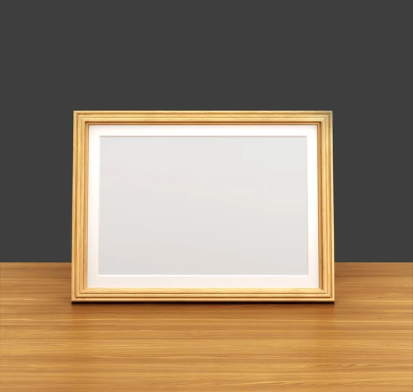 桌子上的木制框架 — 图库照片