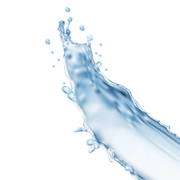 Víz, fröccsenő, elszigetelt fehér background — Stock Vector