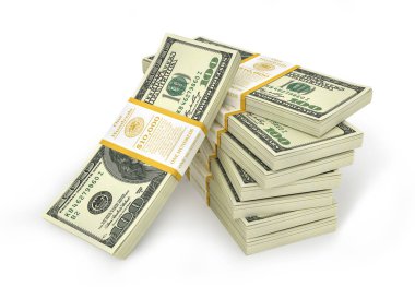 yüz ABD Doları yığınları. illüstrasyon