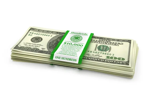 Открытая стопка долларов США. 3d иллюстрация — стоковое фото