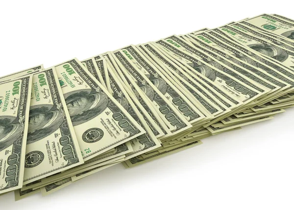 Una pila di banconote da un dollaro. Illustrazione 3d — Foto Stock