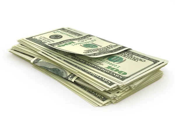 Open stack of US Dollars. 3d illustration — Stock Photo, Image