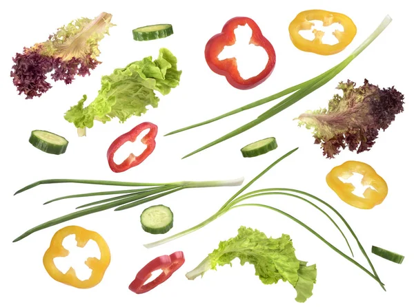 Uppsättning grönsaker på en vit bakgrund — Stockfoto