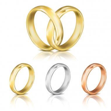 Beyaz arka plan üzerinde izole vektör yüzük