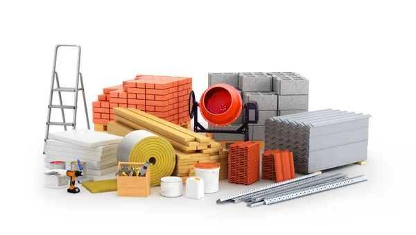 Materials for construction. 3D illustration — Stock Photo, Image