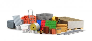 İnşaat malzemeleri. 3D çizim