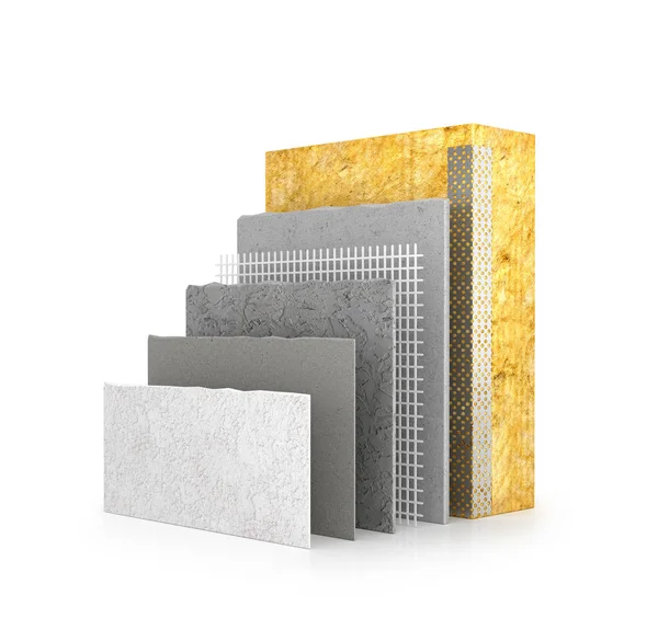 Thermische isolatie van muren. 3D illustratie — Stockfoto