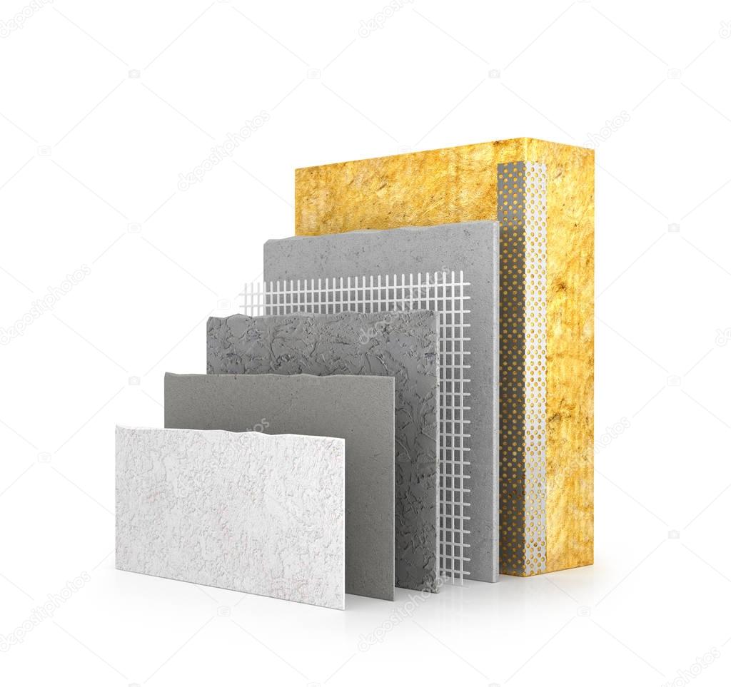  thermal insulation of walls. 3d illustration