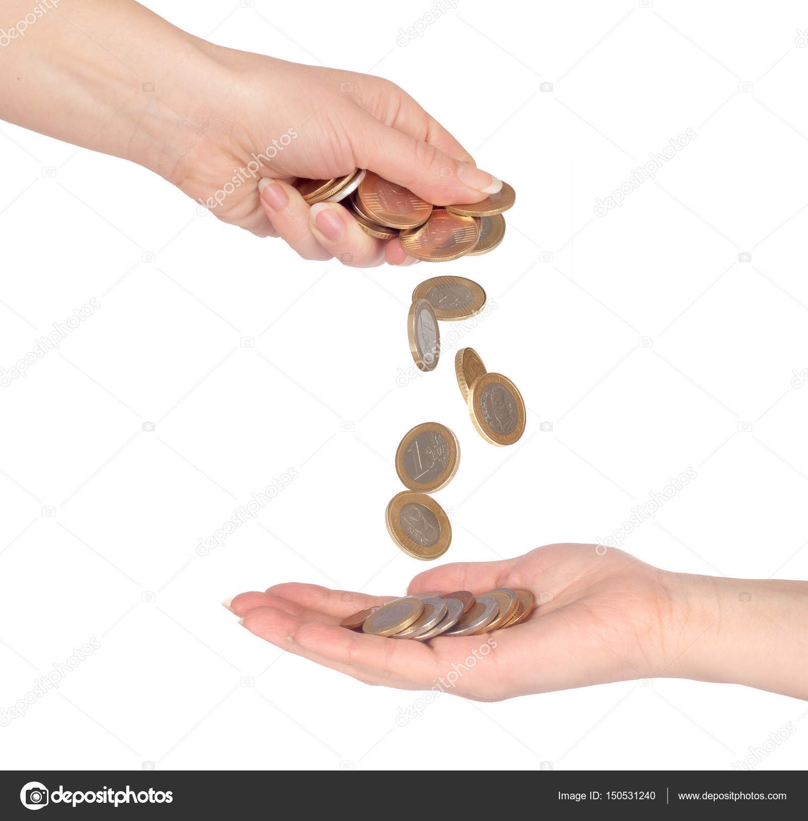 동전이 손에서 손으로 절연을 — 스톡 사진 © urfingus #150531240