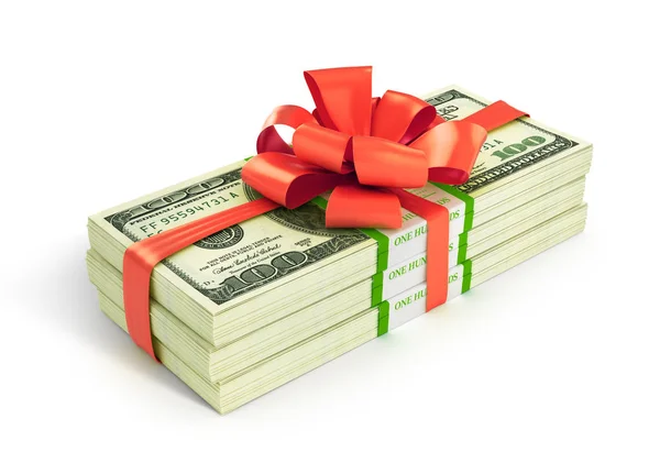 Stacks of Hundred US Dollars. 3d illustration — Stock Photo, Image