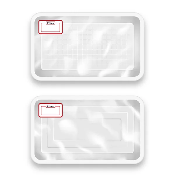 Witte lege plastic container voor voedsel — Stockvector