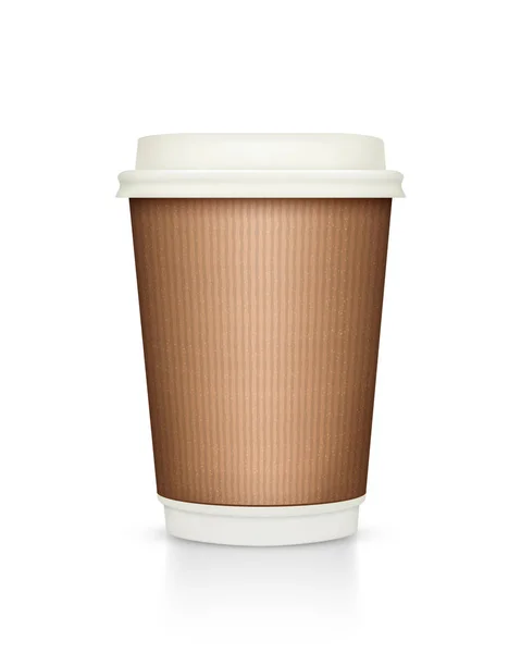 Бумажная чашка кофе изолированы на белом — стоковый вектор